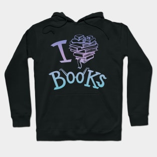 I Love Books (gradient version) Hoodie